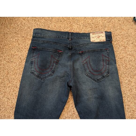 TRUE RELIGION, Ricky, Relaxed Straight leg Men's Jeans/Pants 36X33; Blue Denim - Picture 5 of 11